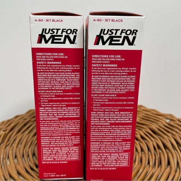 Lot of 2 Just For Men AutoStop Mens Easy No Mix Comb-In Hair Color Jet Black A60 - Picture 3 of 6